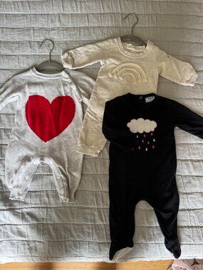 3 item, 0-3mo, newborn bundle - Piccino and Mini Olie Rompers